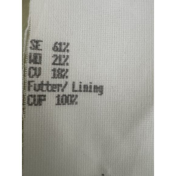 Vintage Rena Lange Coat Pant Set 6 Soft Yellow-Green Jacquard Silk Beaded Belt - Picture 11 of 12